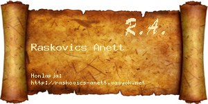 Raskovics Anett névjegykártya